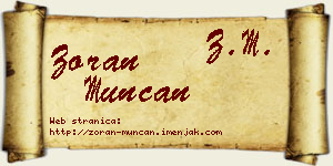 Zoran Munćan vizit kartica